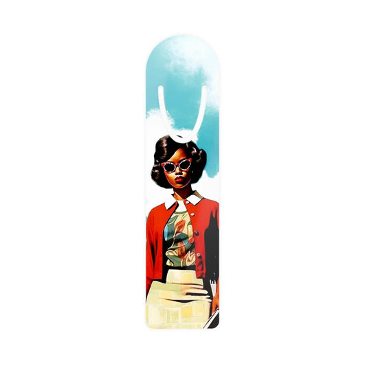 60s College Girl Bookmark - Afrocentric Art by The Trini Gee