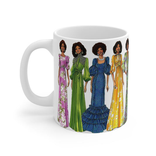70s Fashion Dresses Mug - The Trini Gee