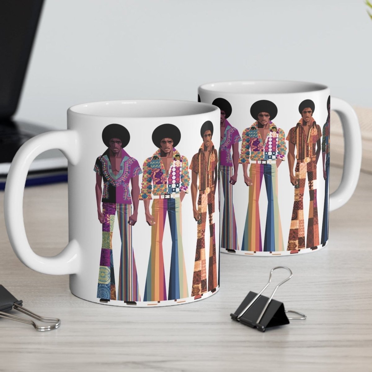 70s Soul Brothas Mug - Afrocentric Art by The Trini Gee