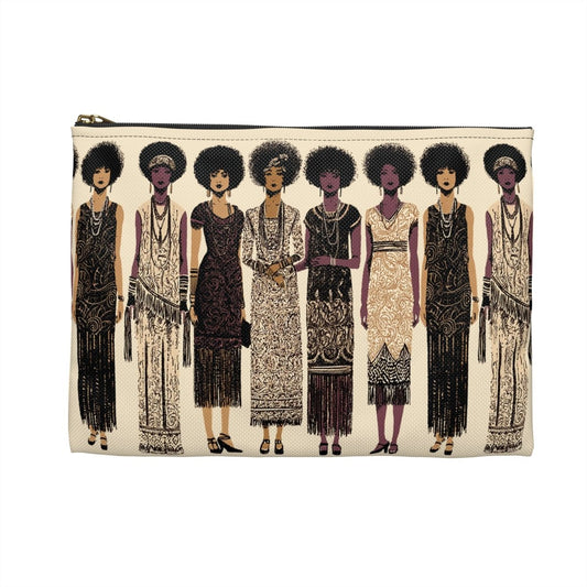 Afro 20s Style Accessory Pouch - Afrocentric Art by The Trini Gee