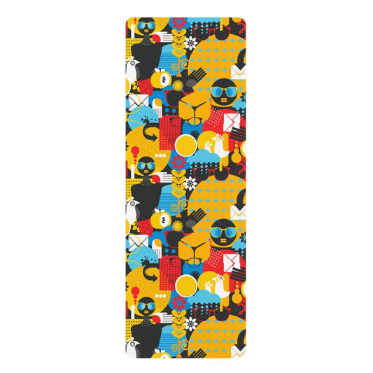 Afro Abstract Rubber Yoga Mat - Afrocentric Art by The Trini Gee