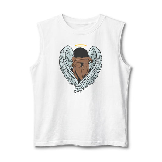 Afro Angel Muscle Tank - Afrocentric Art by The Trini Gee