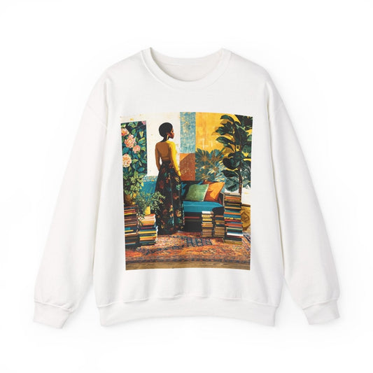 Afro Bookish Sweatshirt - Afrocentric Art by The Trini Gee