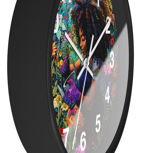 Afro Garden Wall Clock - Afrocentric Art by The Trini Gee