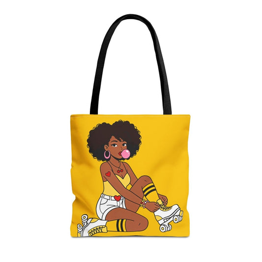 Afro Roller Girl Tote Bag - Afrocentric Art by The Trini Gee