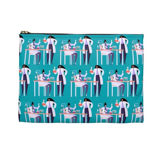 Afro Scientist Accessory Pouch - Afrocentric Art by The Trini Gee