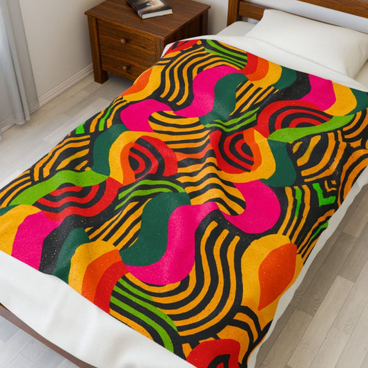 Afro Swirls Throw Blanket - Afrocentric Art by The Trini Gee