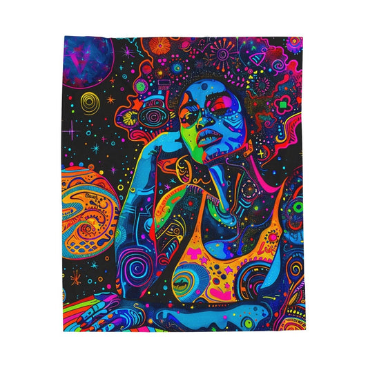 Afro Trippy Blanket - Afrocentric Art by The Trini Gee