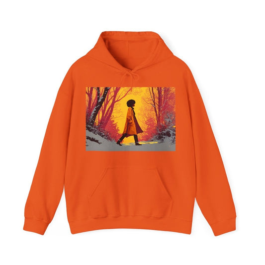 Afro Winter Walk Hoodie - Afrocentric Art by The Trini Gee