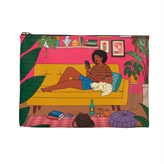 Afro Woman Relaxed Pouch - Afrocentric Art by The Trini Gee