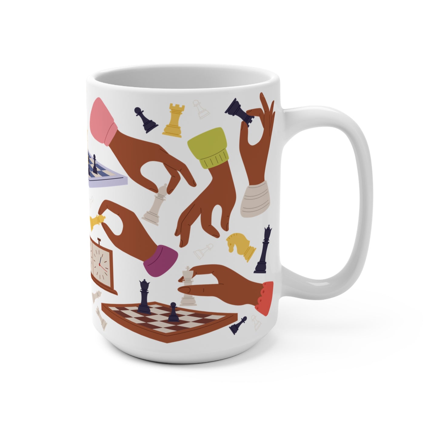 Brown Hands Play Chess Mug