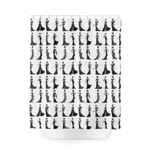 Black Dress Shower Curtain - Afrocentric Art by The Trini Gee