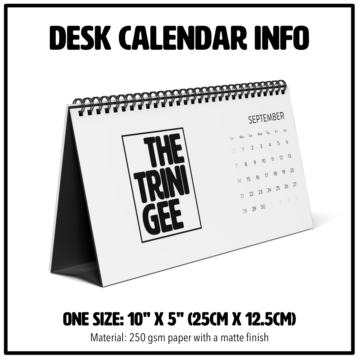 Black Girl Geographic Desk Calendar - Afrocentric Art by The Trini Gee