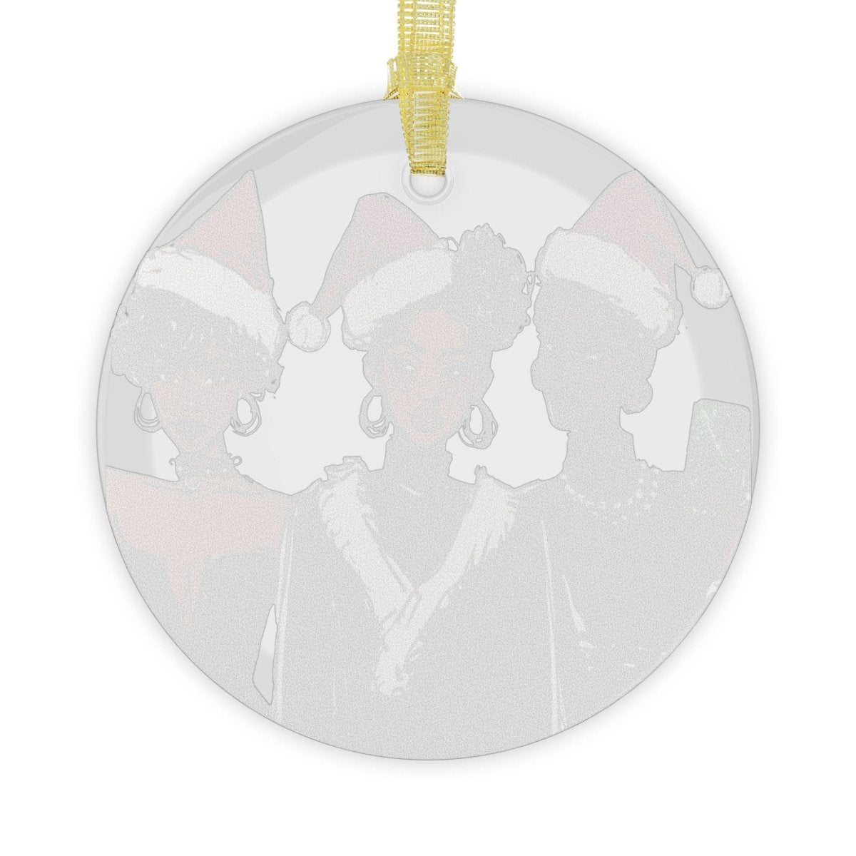 Black Girl Xmas Glass Ornament - Afrocentric Art by The Trini Gee