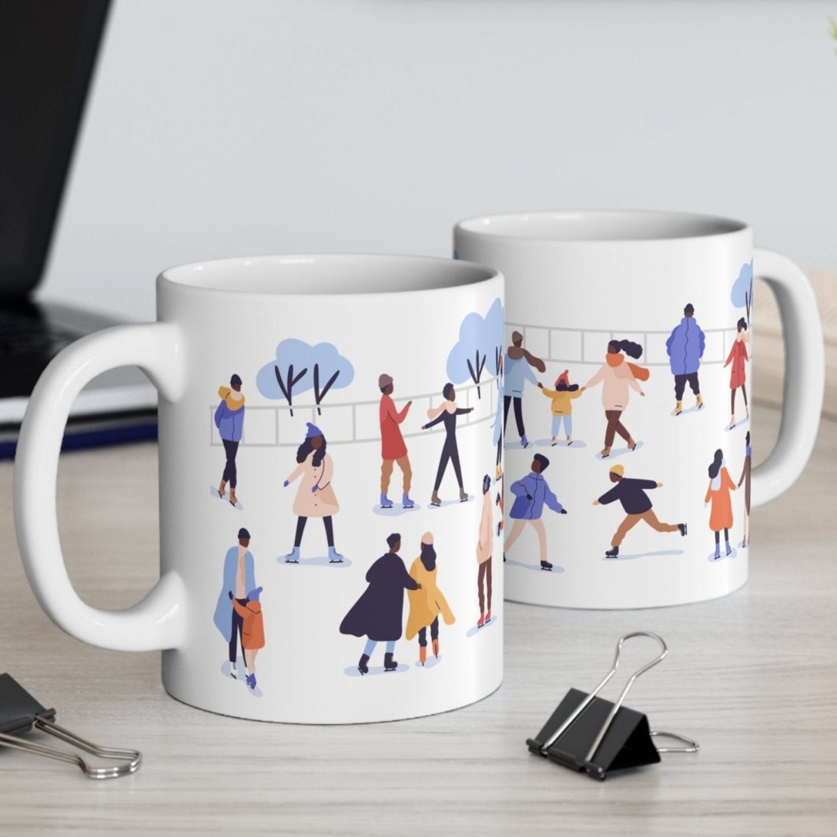 Black Ice Skaters Mug - Afrocentric Art by The Trini Gee