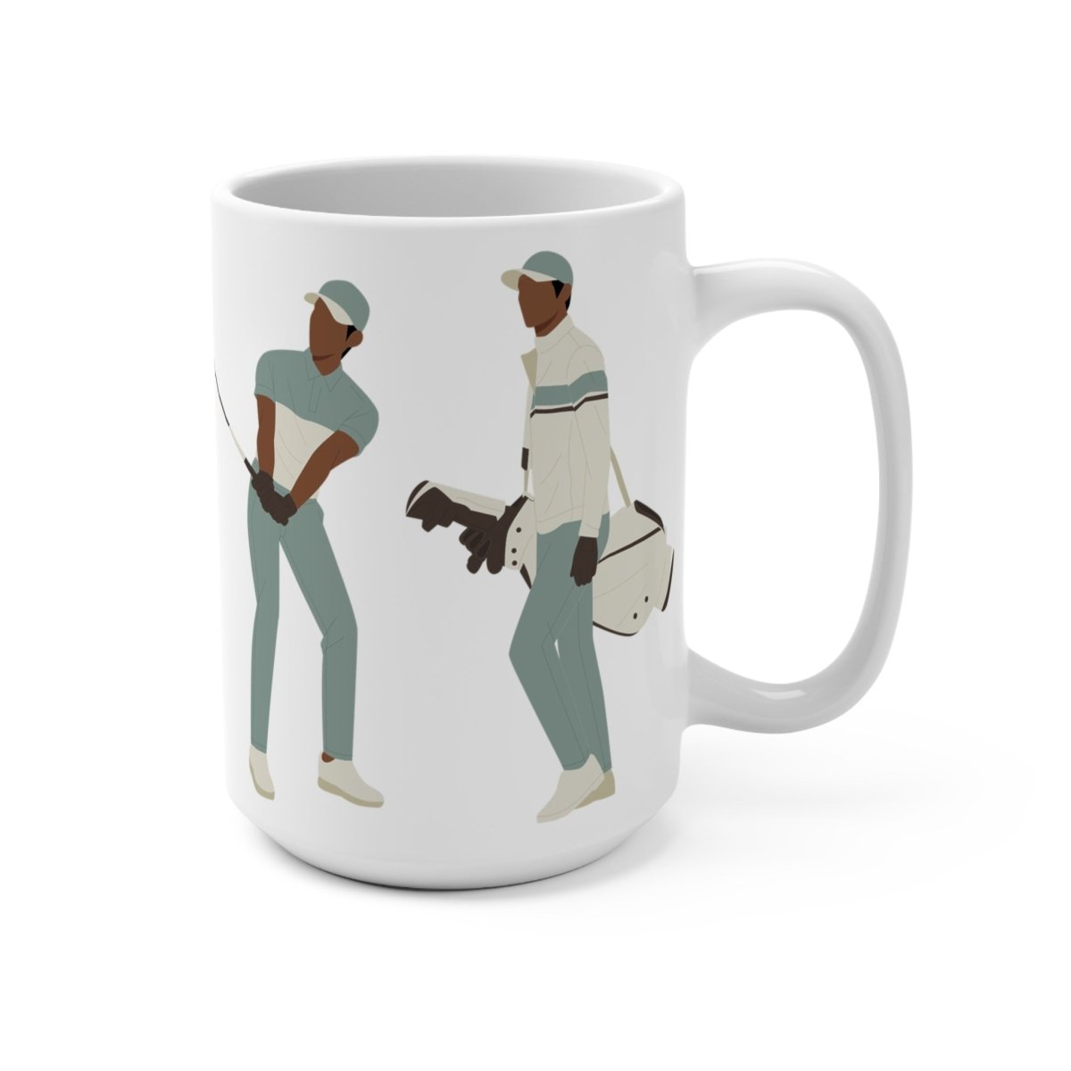 Black Men Golf Mug - Afrocentric Art by The Trini Gee