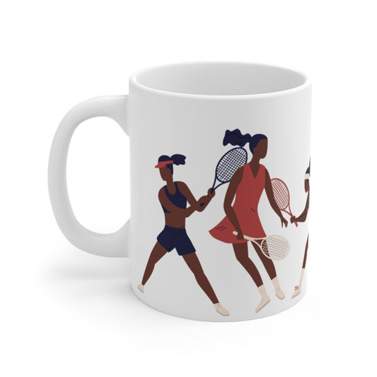 Black People Tennis Mug - Afrocentric Art by The Trini Gee