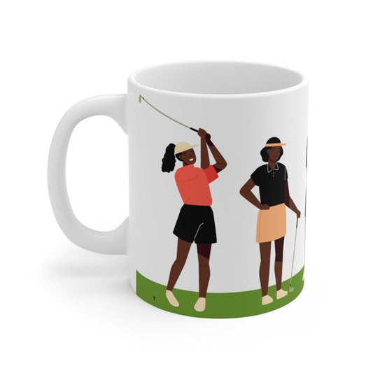 Black Women Golf Mug - Afrocentric Art by The Trini Gee
