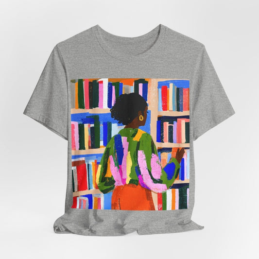 Bookstore Lady T-Shirt - Afrocentric Art by The Trini Gee