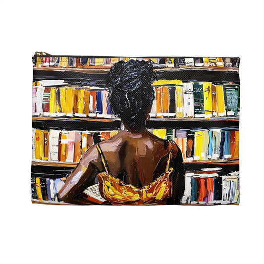 Bookstore Woman Pouch - Afrocentric Art by The Trini Gee