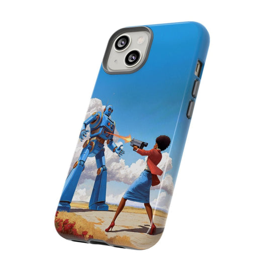 Bot Battle Babe Phone Case - Afrocentric Art by The Trini Gee
