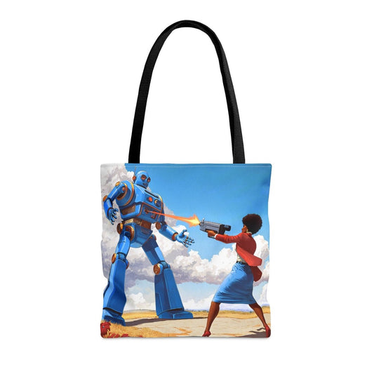 Bot Battle Babe Tote Bag - Afrocentric Art by The Trini Gee