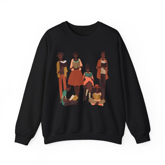 Brown Readers Sweatshirt - Afrocentric Art by The Trini Gee