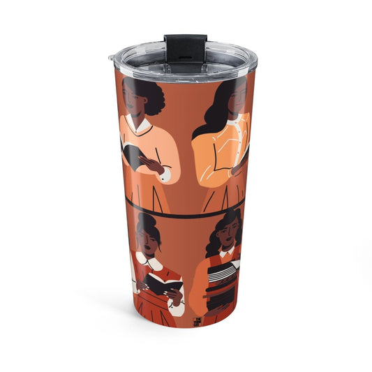 Brown Readers Tumbler - Afrocentric Art by The Trini Gee
