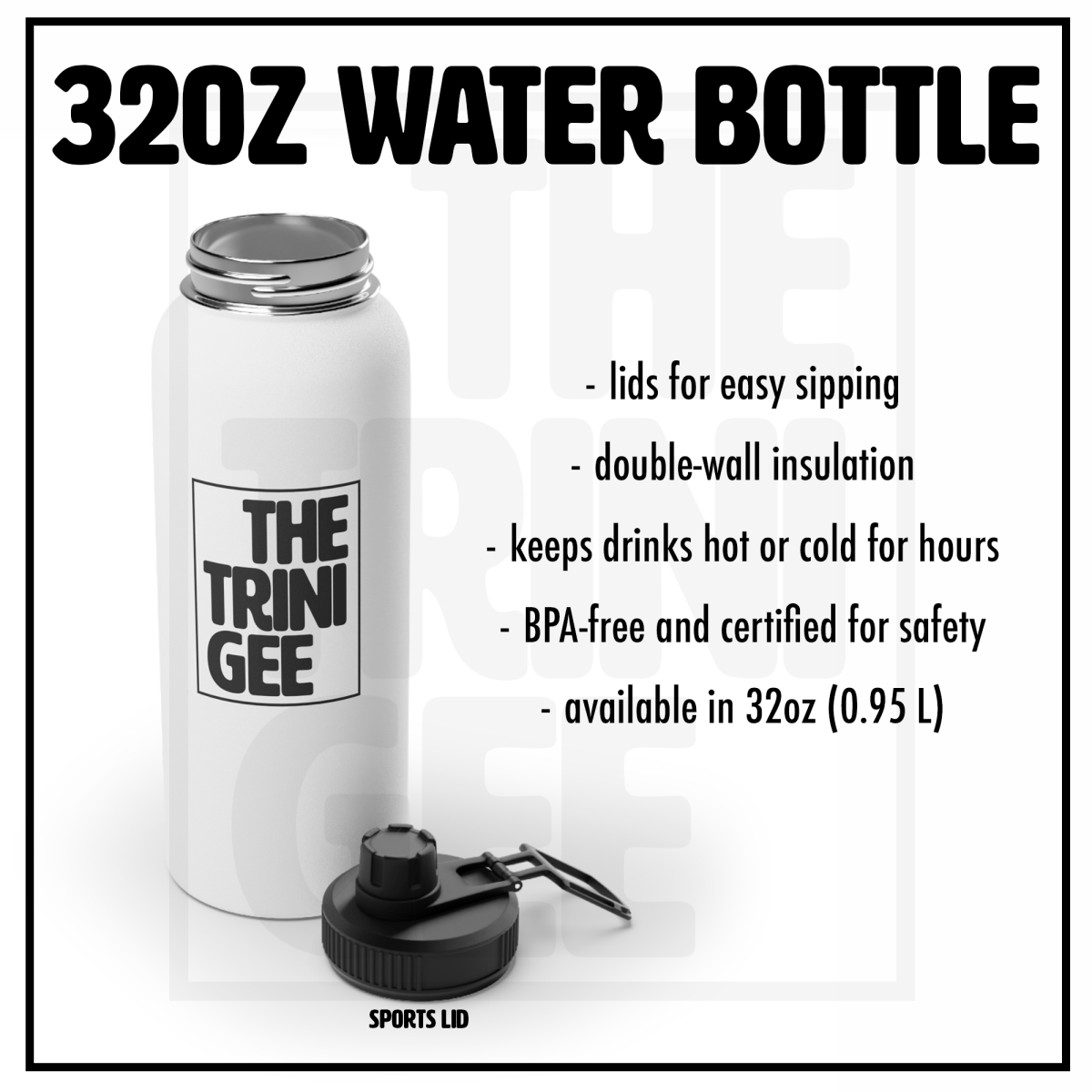 Brown Readers Water Bottle - Afrocentric Art by The Trini Gee