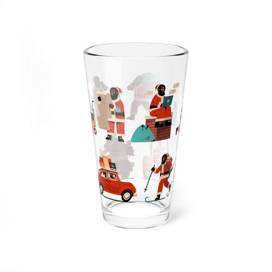 Busy Santa 16oz Glass - The Trini Gee
