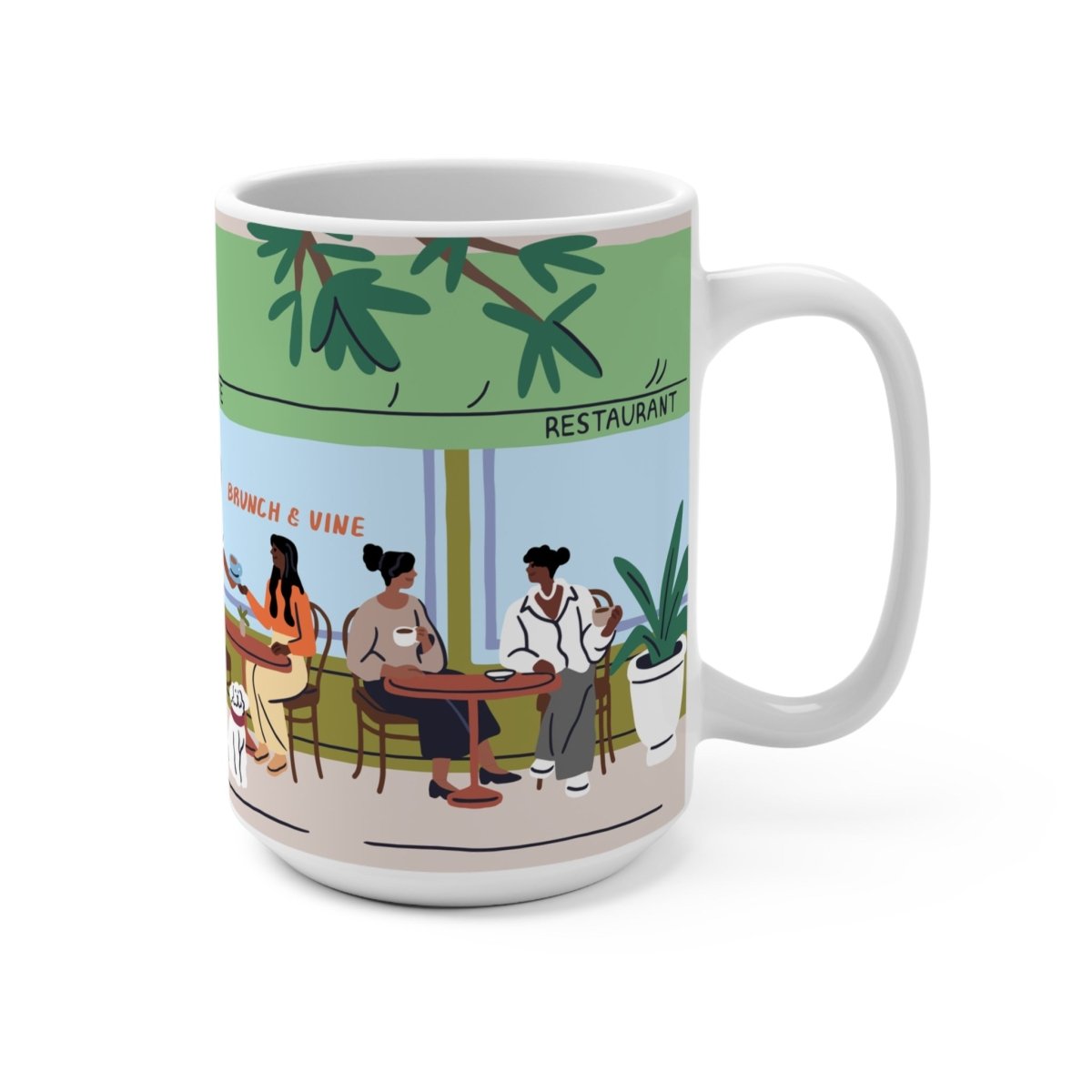 Cafe Patio Scene Mug - Afrocentric Art by The Trini Gee
