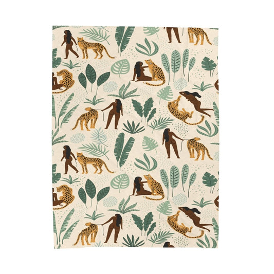 Cheetah Woman Blanket - Afrocentric Art by The Trini Gee