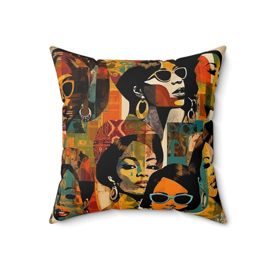 Collage Women Pillow - Afrocentric Art by The Trini Gee