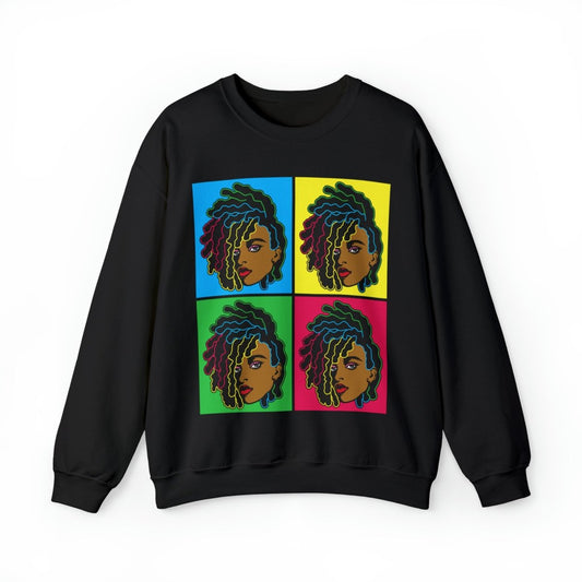 Colorful Locs Sweatshirt - Afrocentric Art by The Trini Gee