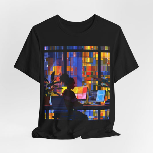 Computer Girl Shirt - Afrocentric Art by The Trini Gee