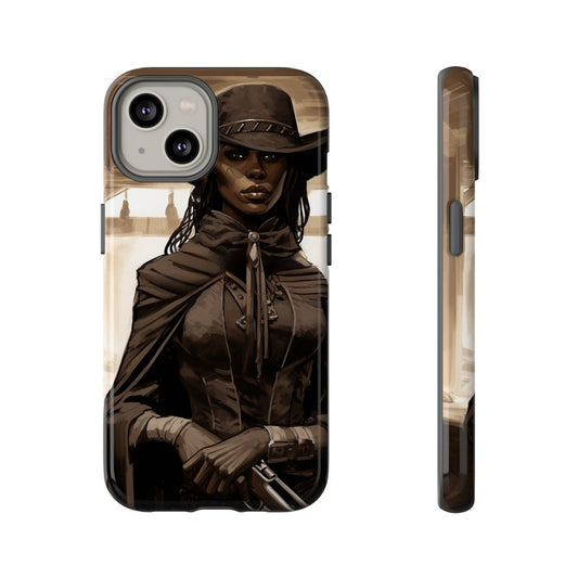 Cowgirl Gunslinger Phone Case - Afrocentric Art by The Trini Gee