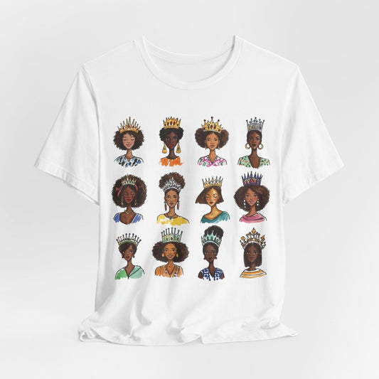 Crowned Queens T-Shirt - Afrocentric Art by The Trini Gee