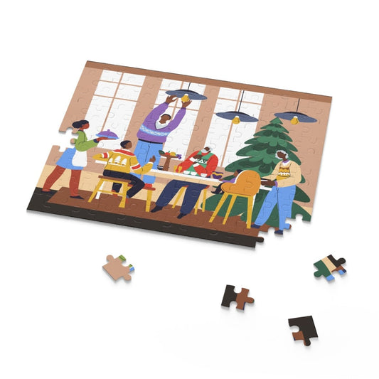 Family Dinner Puzzle - Afrocentric Art by The Trini Gee