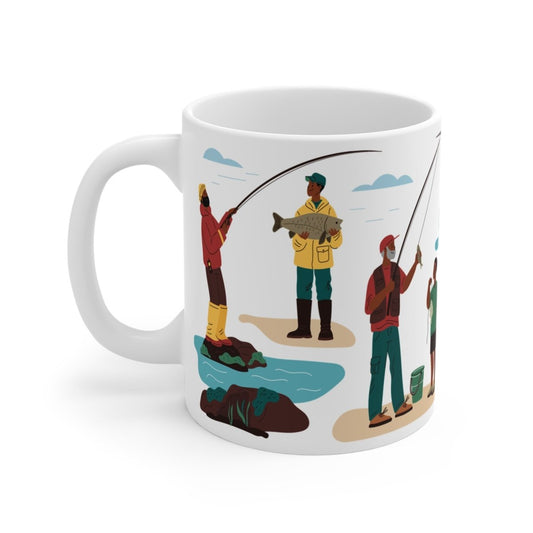 Fishing Mug - Afrocentric Art by The Trini Gee