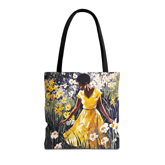 Floral Field Tote Bag - Afrocentric Art by The Trini Gee