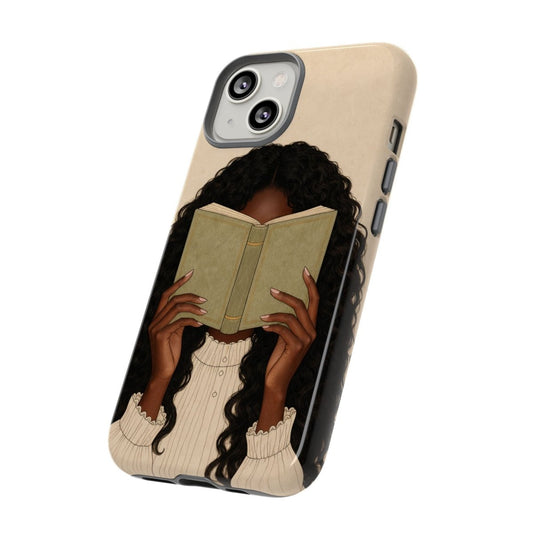 Girl Reading Phone Case - Afrocentric Art by The Trini Gee