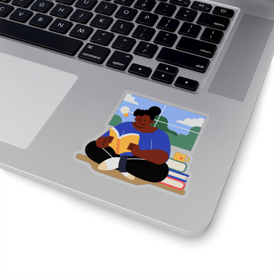 Girl Reading Sticker - The Trini Gee