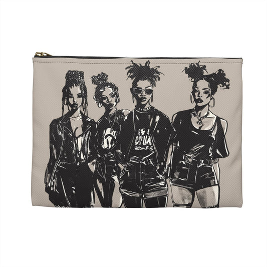 Goth Girls Accessory Pouch - Afrocentric Art by The Trini Gee