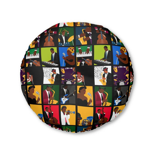 Jazz Lover Floor Pillow - Afrocentric Art by The Trini Gee