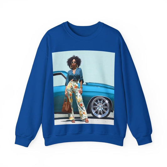 Low Rider Lady Sweatshirt - Afrocentric Art by The Trini Gee