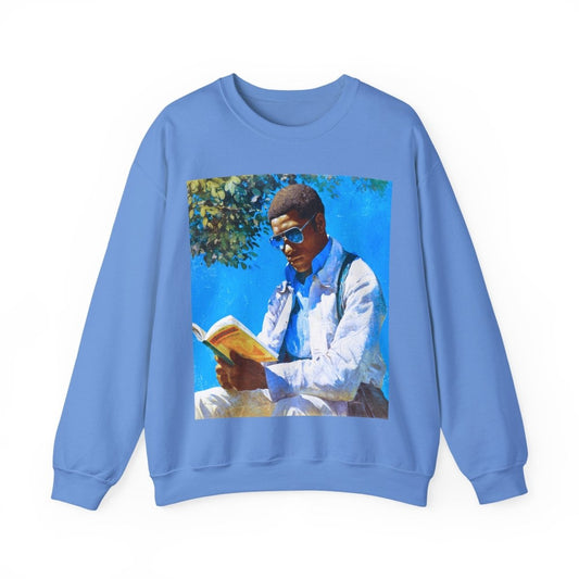 Man Reading Sweatshirt - Afrocentric Art by The Trini Gee
