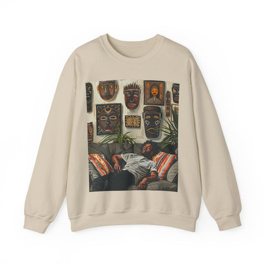 Man Relax Sweatshirt - Afrocentric Art by The Trini Gee