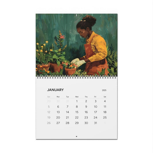 Melanin and Green Life 2025 Wall Calendar - The Trini Gee