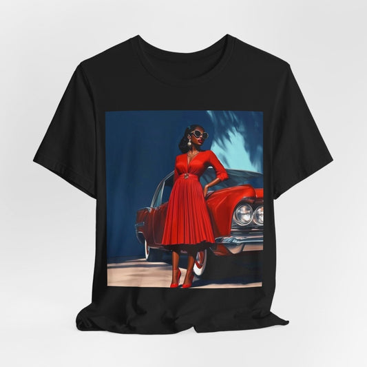 Melanin Lady in Red Shirt - The Trini Gee