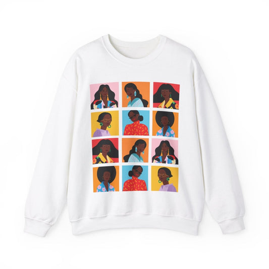 Melanin Squares Sweatshirt - Afrocentric Art by The Trini Gee